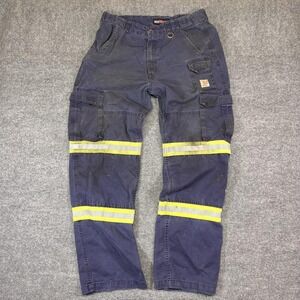BOCOMAL Pants Mens 38x34 Blue FR Cargo Flame Resistant Reflective Workwear